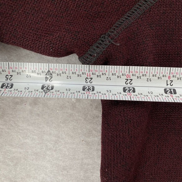 Eddie Bauer Sweater Mens LG TALL Burgandy Fleece Pullover 1/4 Zip Outdoor Casual - Picture 12 of 14